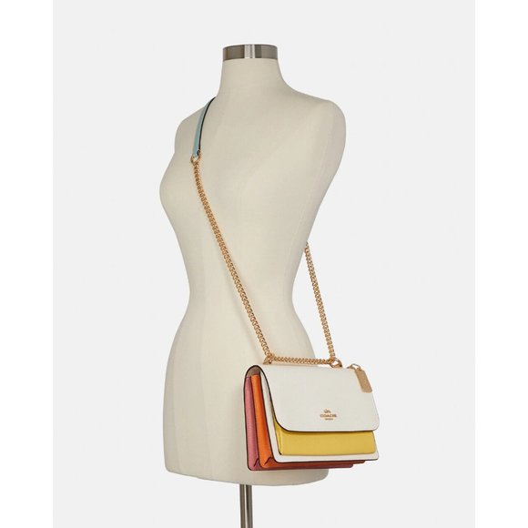 🌈Coach Klare Crossbody In Colorblock Gold/Chalk Multi C8630 - Picture 2 of 4